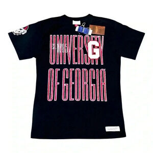 Mitchell & Ness Men's Black Georgia Bulldogs Team OG Premium T-Shirt. NWT